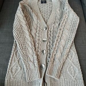 Abercrombie & Fitch Gray Cable Knit Cardigan